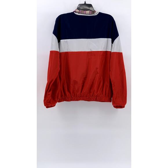 STORY OF LOLA Women's Blue-Red-White Striped Zip-Up Windbreaker Jacket SZ ML - Picture 2 of 14